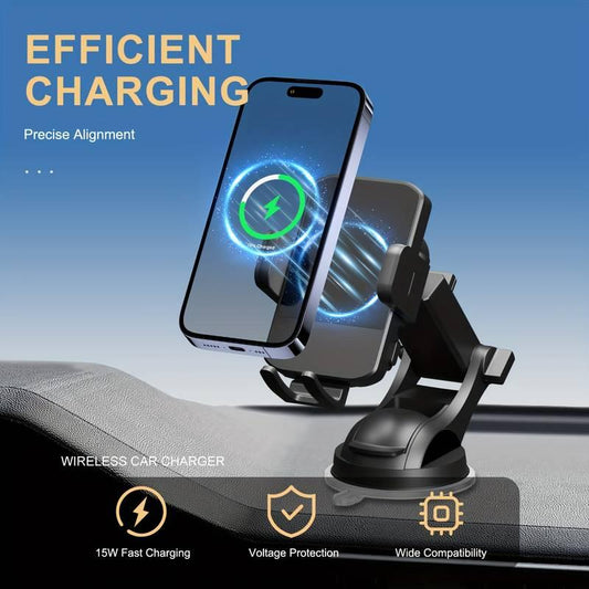 15W Rapid Wireless Car Charger, Wlpower Auto-Clamping Car Mount with Wireless Fast Charging for Iphone 17 16, 15, 14, 13, 12, 11 Pro Max, Xs, and Samsung Galaxy S24 Ultra Charger