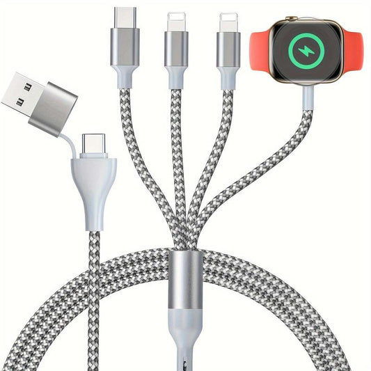 6 in 1 Charging Cable, Nylon Braided Charging Cable, Multifunctional Charging Cable, Phone Accessories