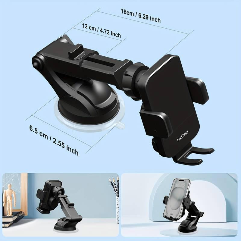 15W Rapid Wireless Car Charger, Wlpower Auto-Clamping Car Mount with Wireless Fast Charging for Iphone 17 16, 15, 14, 13, 12, 11 Pro Max, Xs, and Samsung Galaxy S24 Ultra Charger