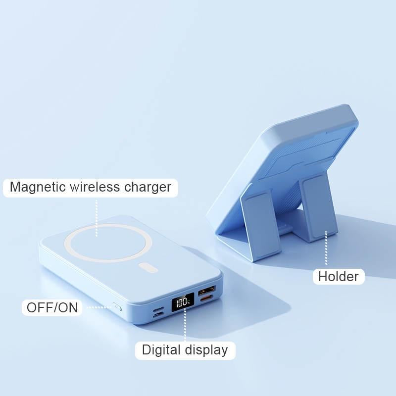 Magnetic Power Bank, Wireless, 10000Mah Capacity, LED Display, Magsafe Compatible for Iphone 16/15/14/13/12 Pro/Pro Max/Plus, Comes with Type-C Cable, 22.5W Fast Charger, Chargeable, Accessories Device Smartphone Digital Mobile Charging Battery Portable