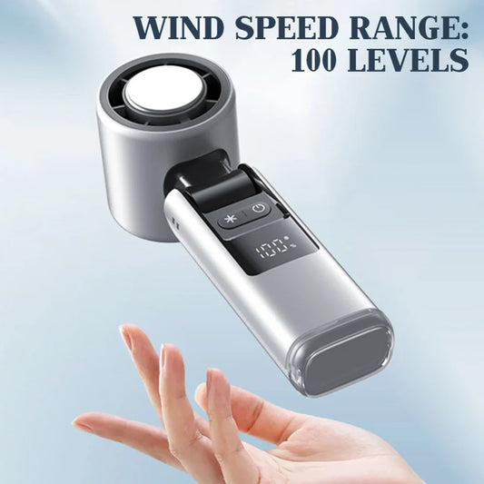 100 Turbos Chilled Ice Sensation Cold Fan Super Mini Turbo Speed Fan USB Powered Digital Display for Outdoor Camping Office Dorm